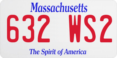 MA license plate 632WS2