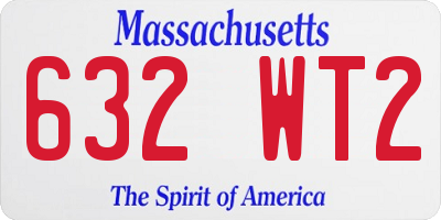 MA license plate 632WT2