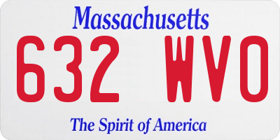 MA license plate 632WV0