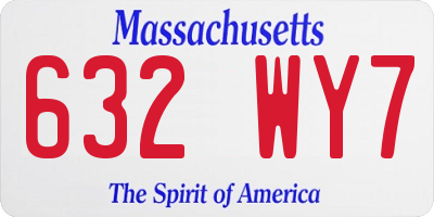 MA license plate 632WY7