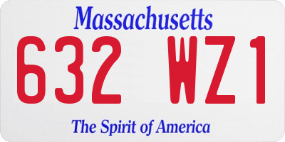 MA license plate 632WZ1