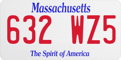 MA license plate 632WZ5