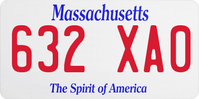 MA license plate 632XA0