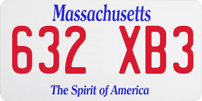 MA license plate 632XB3