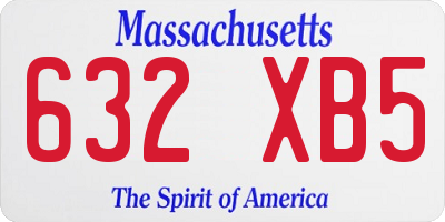 MA license plate 632XB5