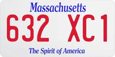 MA license plate 632XC1