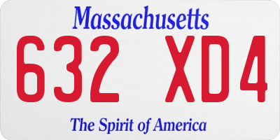 MA license plate 632XD4