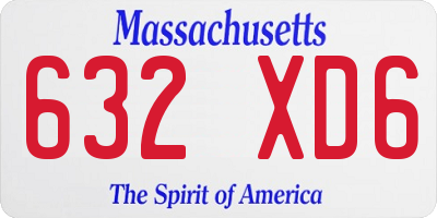 MA license plate 632XD6