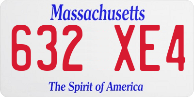 MA license plate 632XE4