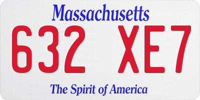 MA license plate 632XE7