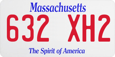 MA license plate 632XH2