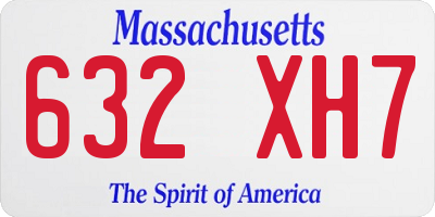 MA license plate 632XH7