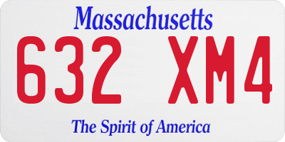 MA license plate 632XM4