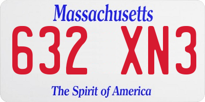 MA license plate 632XN3