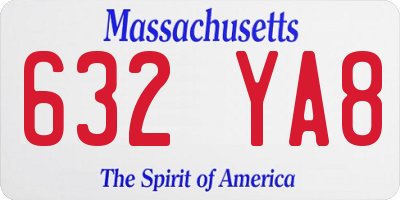 MA license plate 632YA8