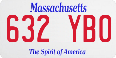 MA license plate 632YB0