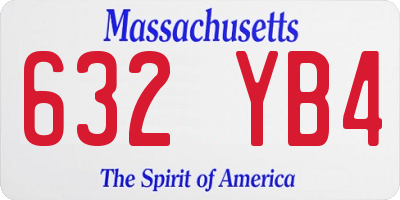 MA license plate 632YB4