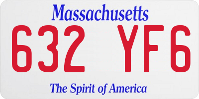 MA license plate 632YF6