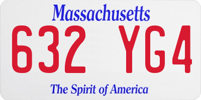 MA license plate 632YG4
