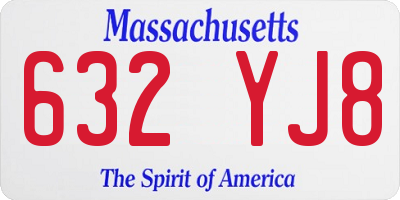 MA license plate 632YJ8