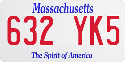 MA license plate 632YK5