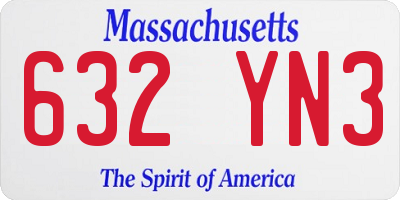 MA license plate 632YN3