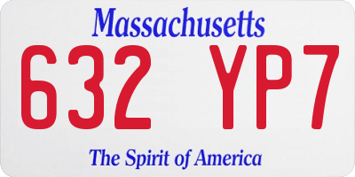 MA license plate 632YP7
