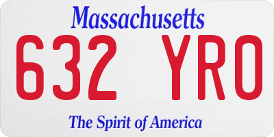 MA license plate 632YR0