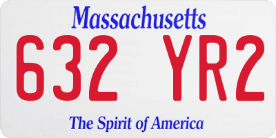 MA license plate 632YR2