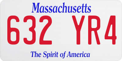 MA license plate 632YR4