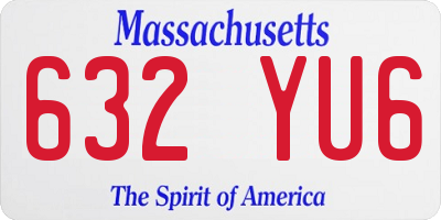 MA license plate 632YU6