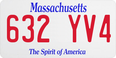 MA license plate 632YV4