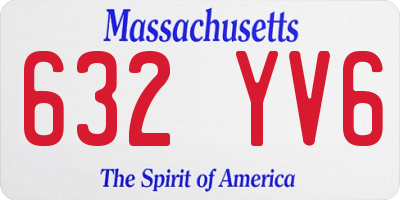 MA license plate 632YV6