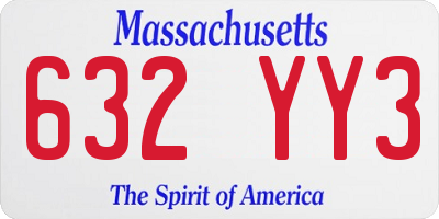 MA license plate 632YY3
