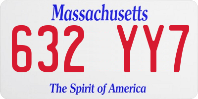 MA license plate 632YY7