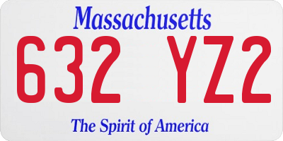 MA license plate 632YZ2
