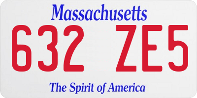 MA license plate 632ZE5