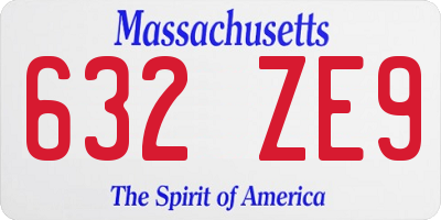 MA license plate 632ZE9