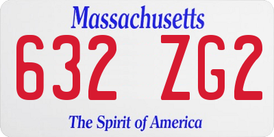 MA license plate 632ZG2