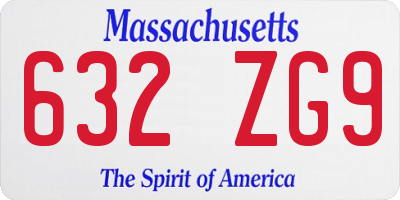 MA license plate 632ZG9