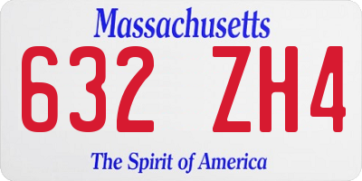 MA license plate 632ZH4