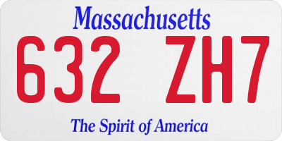 MA license plate 632ZH7
