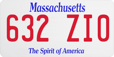 MA license plate 632ZI0