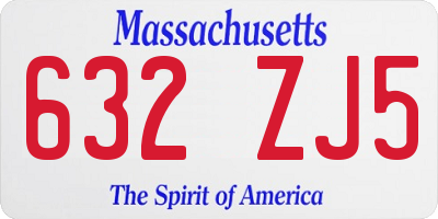 MA license plate 632ZJ5