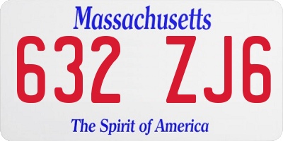 MA license plate 632ZJ6