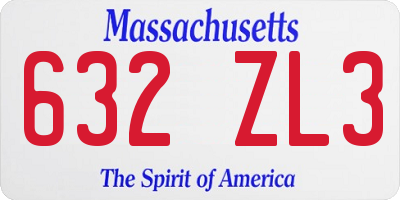 MA license plate 632ZL3