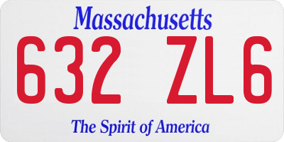 MA license plate 632ZL6