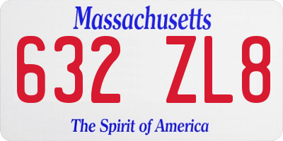 MA license plate 632ZL8