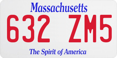 MA license plate 632ZM5