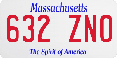 MA license plate 632ZN0